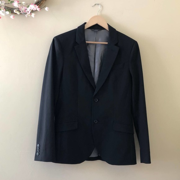 Armani Exchange Wool Blend Blazer Black Size 38 - Picture 1 of 9